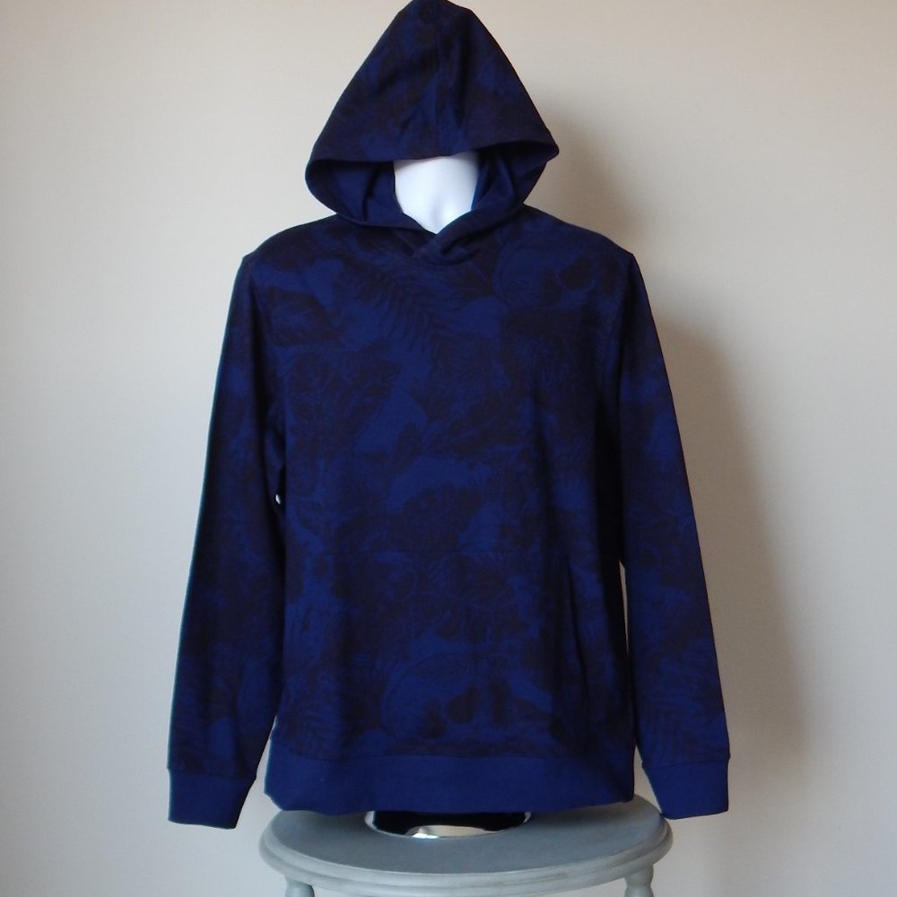 NWT Men’s ROBERT GRAHAM Tropic Thunder Hooded Pullover Sweatshirt Navy